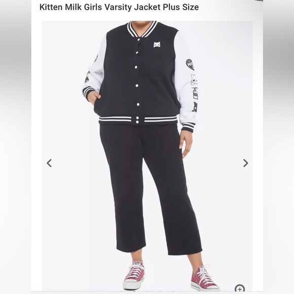 Hot Topic Kitten Milk Black Varsity Jacket - Picture 2 of 6
